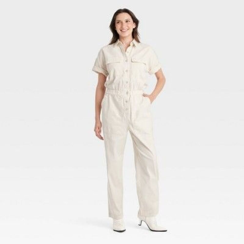 Universal Thread - Women's Short Sleeve Boilersuit - Universal Thread Cream